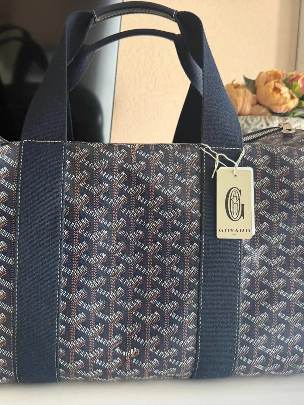 Goyard Voltigeur MM Pet Travel Bag Navy PHW